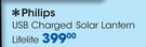 Philips USB Charged Solar Lantern Lifelite