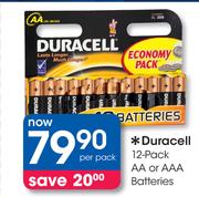 Duracell AA Or AAA Batteries-Per 12 Pack