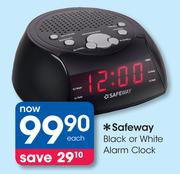 Safeway Black Or White Alarm Clock