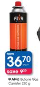 Alva Butane Gas Canister-220g