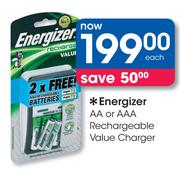 Energizer AA Or AAA Rechargeable Value Charger-Each