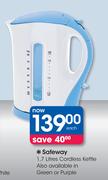 Safeway 1.7Ltr Cordless Kettle