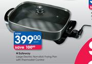Safeway Large Electric Non-Stick Frying Pan with Thermostat Control
