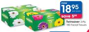 Twinsaver 2 Ply 180 Facial Tissues-Per Pack