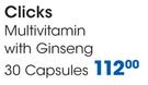 Clicks multivitamin With Ginseng-30 Capsule Pack
