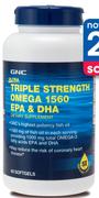 GNC Ultra Triple Strength Omega 1560 EPA & DHA 60 Softgels-Per Pack