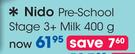 Nido Pre-School Stage 3+ Milk-400g Each