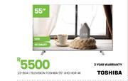 Toshiba 55" UHD HDR 4K Television 23-804