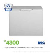 KIC 300L WHT Deep Freezer/Fridge KC0030A/KCG300 20-263