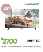 Sinotec 40" LED HD Television STL-40WG6D 23-806