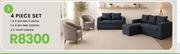 Niki Collection 4 Piece Set (1 x 2 Div Couch + 1 x 3 Div Couch + 2 x Tulip Couch)
