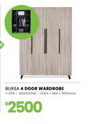 Bursa Bedroom 4 Door Wardrobe 1404 x 460 x 1905mm 1-259