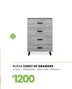 Bursa Bedroom Chest Of Drawers 685 x 425 x 990mm 4-043