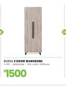 Bursa Bedroom 2 Door Wardrobe 700 x 460 x 1905mm 1-257