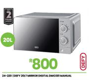 Defy 20L Manual Mirror Digital Microwave DMO381 24-220