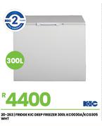 KIC 300Ltr WHT Deep Fridge/ Freezer KC0030A/KCG305  20-263