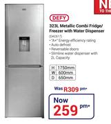 Defy 323Ltr Metallic Combi Fridge/Freezer With Water Dispenser DAC617
