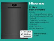 Hisense 12 Place Black Dishwasher H12DBL