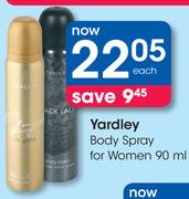 Yardley Body Spray For Women-90ml Each
