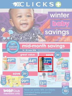 Clicks : Winter Baby Savings (14 Jun - 10 Jul 2016), page 1