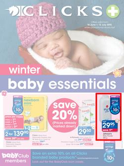 Clicks : Winter Baby Essentials (16 Jun - 12 Jul 2015), page 1