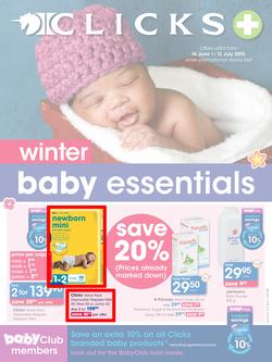 Clicks : Winter Baby Essentials (16 Jun - 12 Jul 2015), page 1