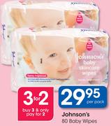Johnson's 80 Baby Wipes-Per Pack