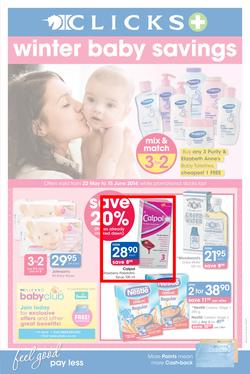 Clicks : Winter Baby Savings (22 May - 15 Jun 2014), page 1