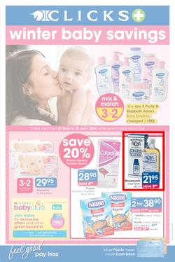 Clicks : Winter Baby Savings (22 May - 15 Jun 2014), page 1