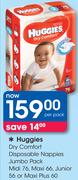 Huggies Dry Comfort Disposable Nappies Jumbo Pack Midi 76, Maxi 66, Junior 56 Or Maxi+ 60-Per Pack