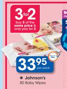 Johnson's 80's Baby Wipes-Per Pack