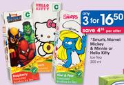 Smurfs, Marvel Mickey & Minnie Or Hello Kitty Ice Tea-3x200Ml