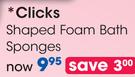 Clicks Shaped Foam Bath Sponges