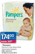 Pampers Premium care Value Pack Disposable Nappies-Per Pack