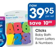Clicks Baby bath Foam Letters & Numbers-Per set