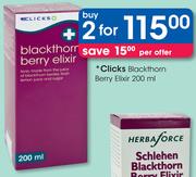 Clicks Blackthorn Berry Elixir-2x200ml