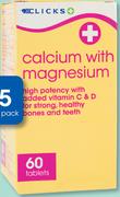 Clicks Calcium With Magnesium 60 Tablets-Per Pack