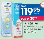 Sterimar Baby Nasal Spray Or Child Blocked Nose-50ml Each