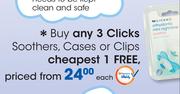 Clicks Soothers, Cases Or Clips-Each