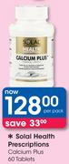 Solal Health Prescriptions Calcium Plus 60 Tablets-Per Pack