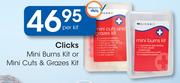 Clicks Mini Burns Kit Or Mini Cuts & Grazes Kit-Per Kit