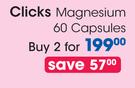 Clicks Magnesium-2x60 Capsules
