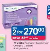 Clicks Pregnancy Supplement Omega 3 Calcium & Magnesium-2's