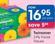 Twinsaver 2 Ply Facial Tissues-Per Pack