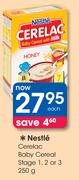 Nestle Cerealac Baby Cereal Stage 1,2 Or 3-250g Each