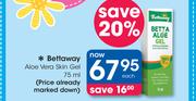 BettaWay Aloe Vera Skin Gel-75ml Each