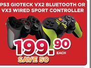 PS3 Gioteck VX2 Bluetooth Or VX3 Wired Sport Controller-Each