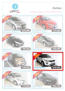 7 Days Cars : KwaZulu Natal (1 Jun - 30 Jun 2014), page 1
