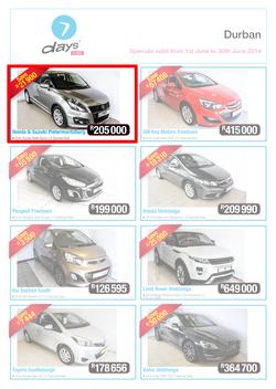 7 Days Cars : KwaZulu Natal (1 Jun - 30 Jun 2014), page 1