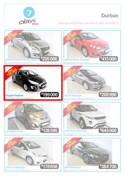 7 Days Cars : KwaZulu Natal (1 Jun - 30 Jun 2014), page 1